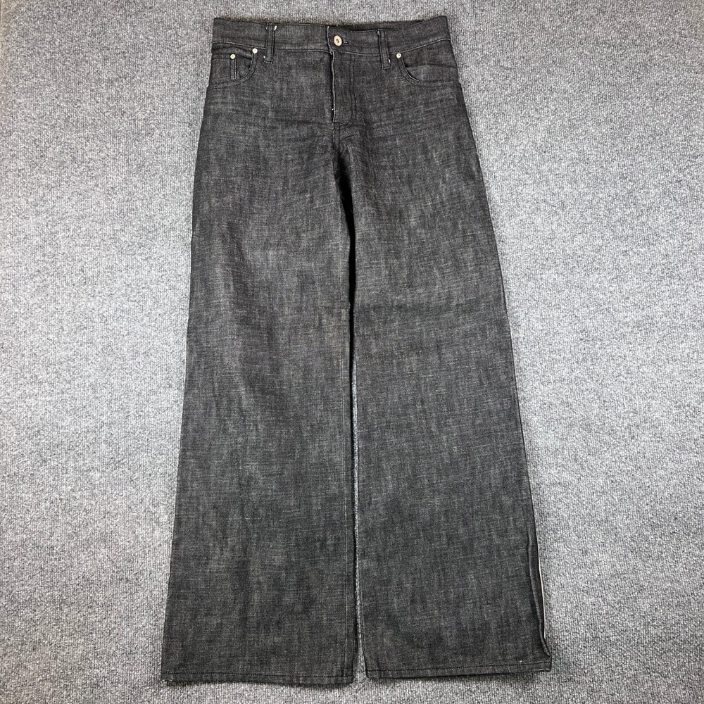 Nagano Jeans Mens 32x32 Black Selvedge Denim Baggy Wide Leg Made in Japan